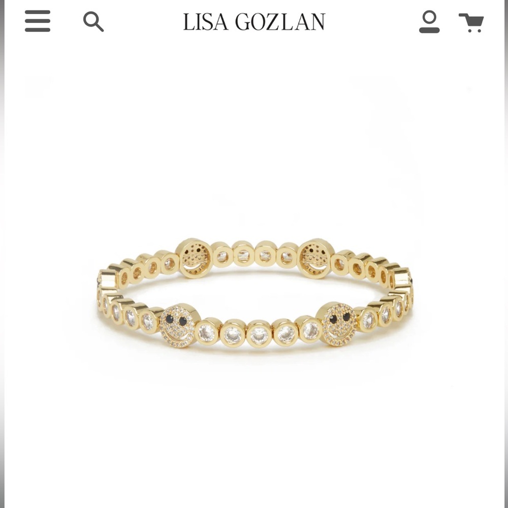 Lisa Gozlan Gold Bracelet with Crystal Accents